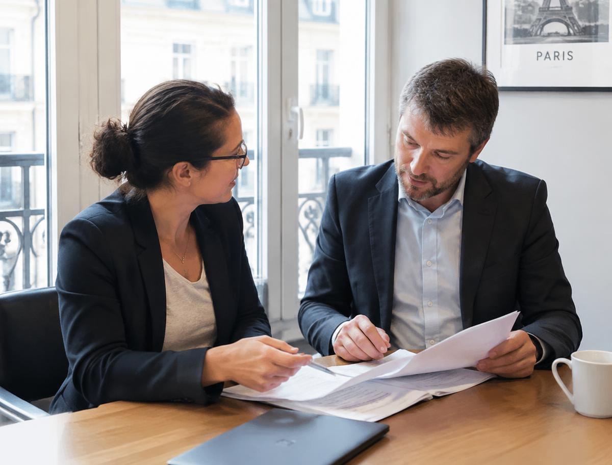 Échange entre un conseiller et un client